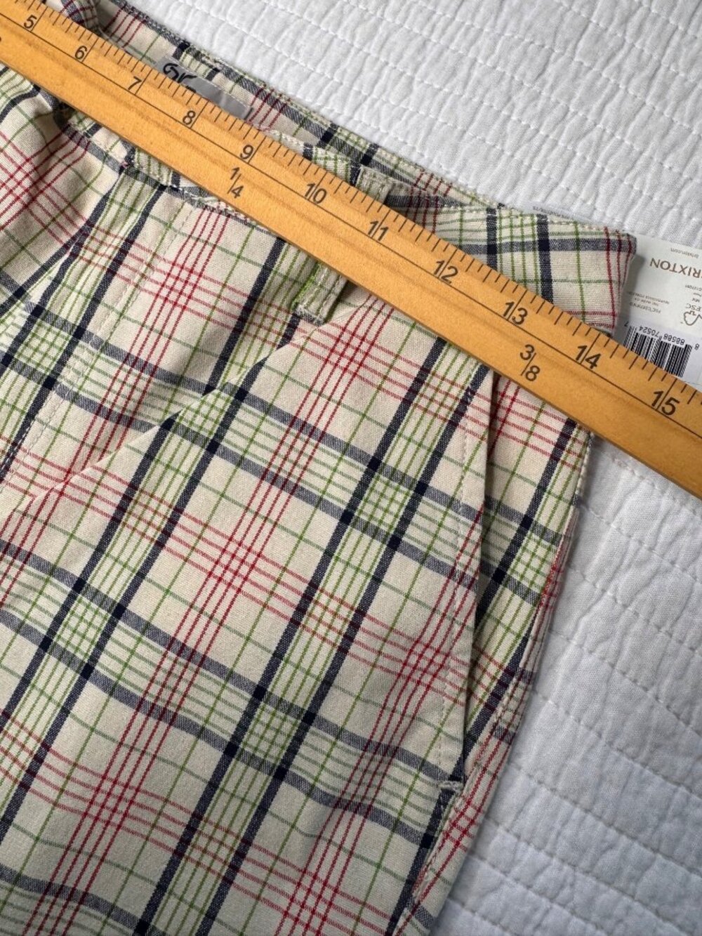 Brixton Victory High Waisted Chino Casual Pant Dove Plaid 27 Plaid Preppy NWT - Picture 11 of 12